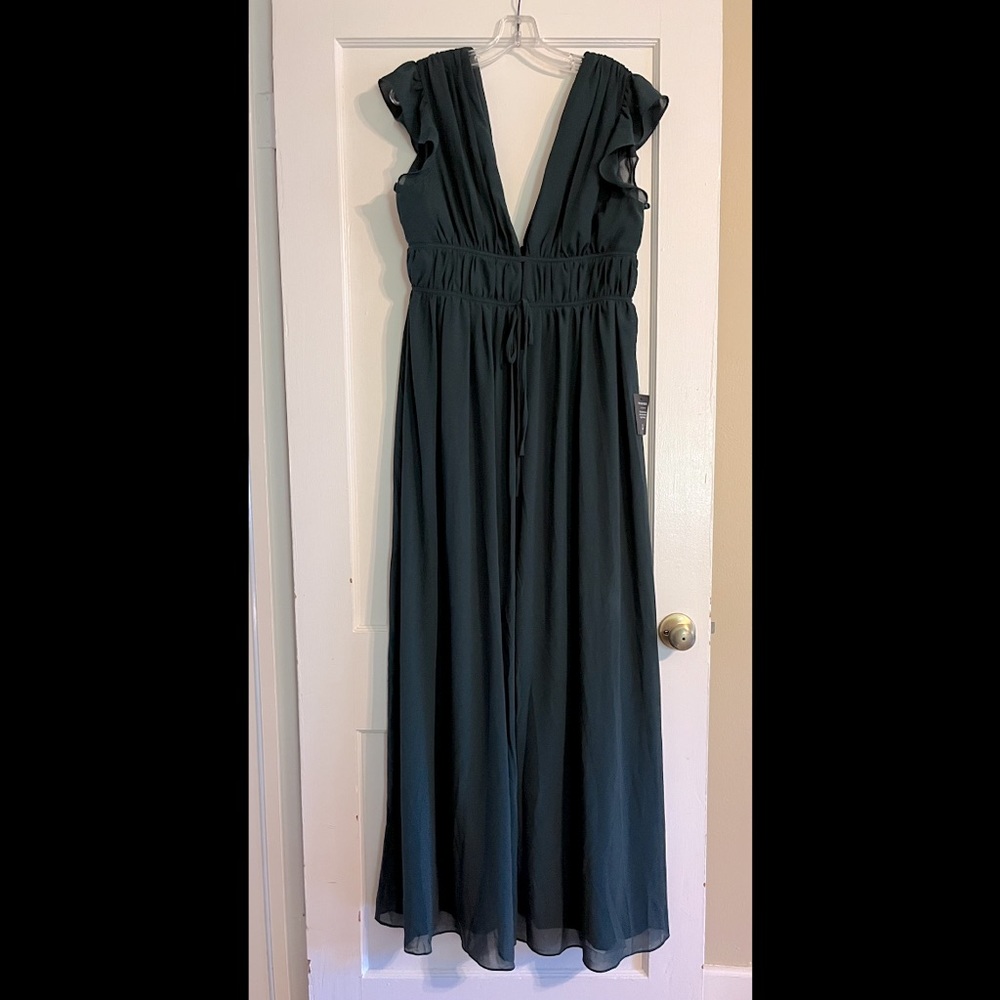 NWT Lulu’s Emerald Green Ruffled I’m All Yours Maxi Dress XL